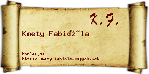 Kmety Fabióla névjegykártya